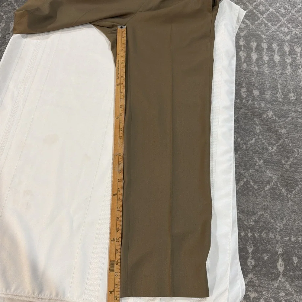 Zanella Mens Dress Pants Size‎ 38 Brown Wool Flat Front Trousers Italy